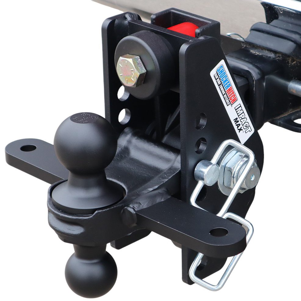 20K Impact Max Dual Cushion Receiver Hitch w/ Black Combo Ball w/ Sway Tabs
