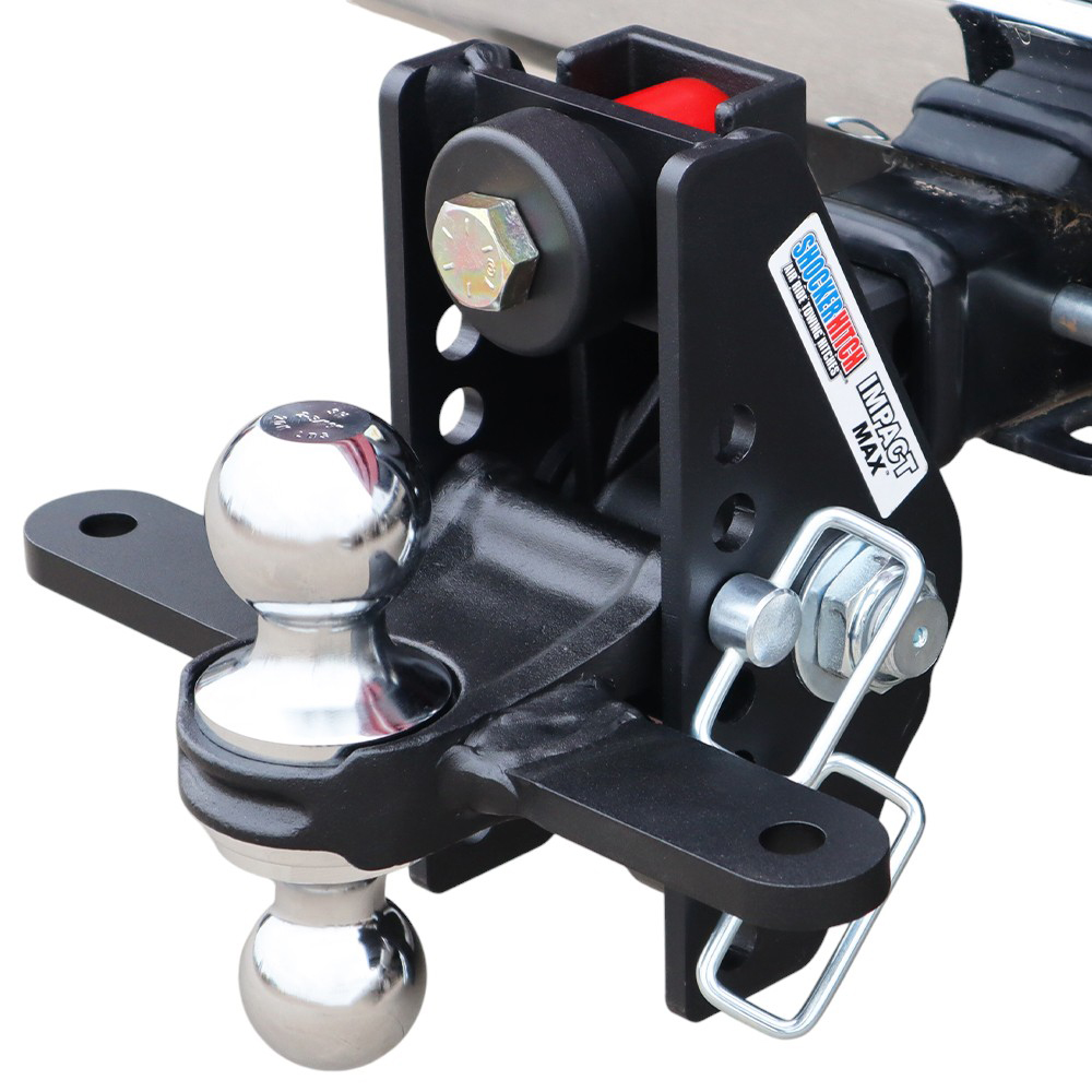 20K Impact Max Dual Cushion Receiver Hitch w/ Chrome Combo Ball w/ Sway Tabs