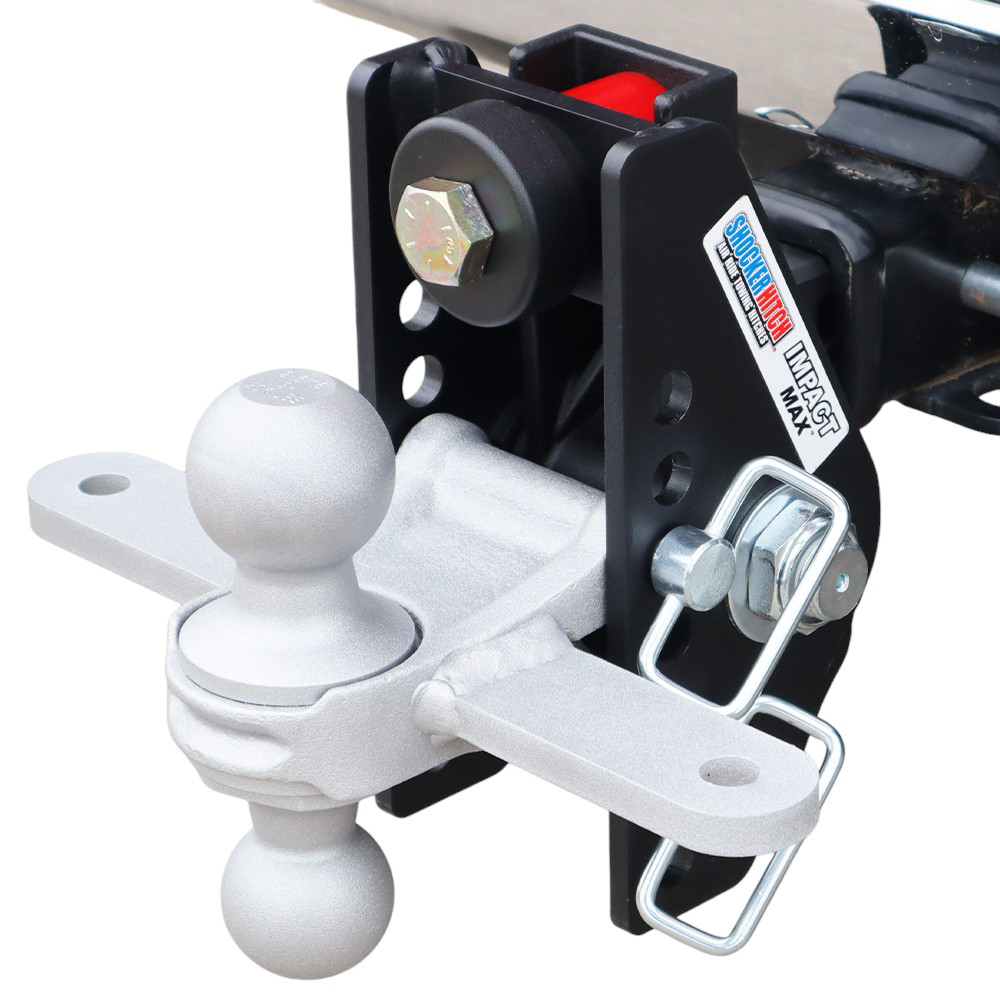 20K Impact Max Dual Cushion Receiver Hitch w/ Silver Combo Ball w/ Sway Tabs