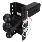Shocker XR Channel Drop Hitch - Black Combo Balls - Fits 3" Receiver - 10 Hole Frame