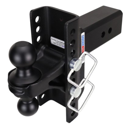 Shocker XR Channel Drop Hitch - Black Combo Balls - Fits 3" Receiver - 10 Hole Frame