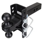 Shocker XR Channel Drop Hitch - Black Combo Balls - Fits 2" Receiver - 8 Hole Frame
