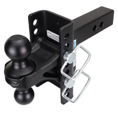 Shocker XR Channel Drop Hitch - Black Combo Balls - Fits 2" Receiver - 8 Hole Frame