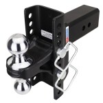 Shocker XR Channel Drop Hitch - Chrome Combo Balls - Fits 3" Receiver - 10 Hole Frame