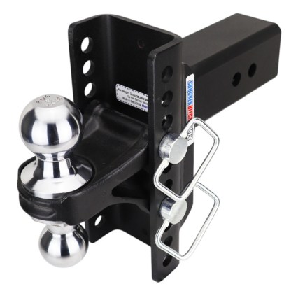 Shocker XR Channel Drop Hitch - Chrome Combo Balls - Fits 3" Receiver - 10 Hole Frame