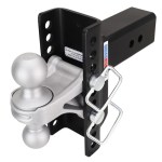 Shocker XR Channel Drop Hitch - Silver Combo Balls - Fits 3" Receiver - 10 Hole Frame