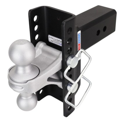 Shocker XR Channel Drop Hitch - Silver Combo Balls - Fits 3" Receiver - 10 Hole Frame
