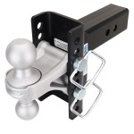 Shocker XR Channel Drop Hitch - Silver Combo Balls - Fits 2-1/2" Receiver - 8 Hole Frame