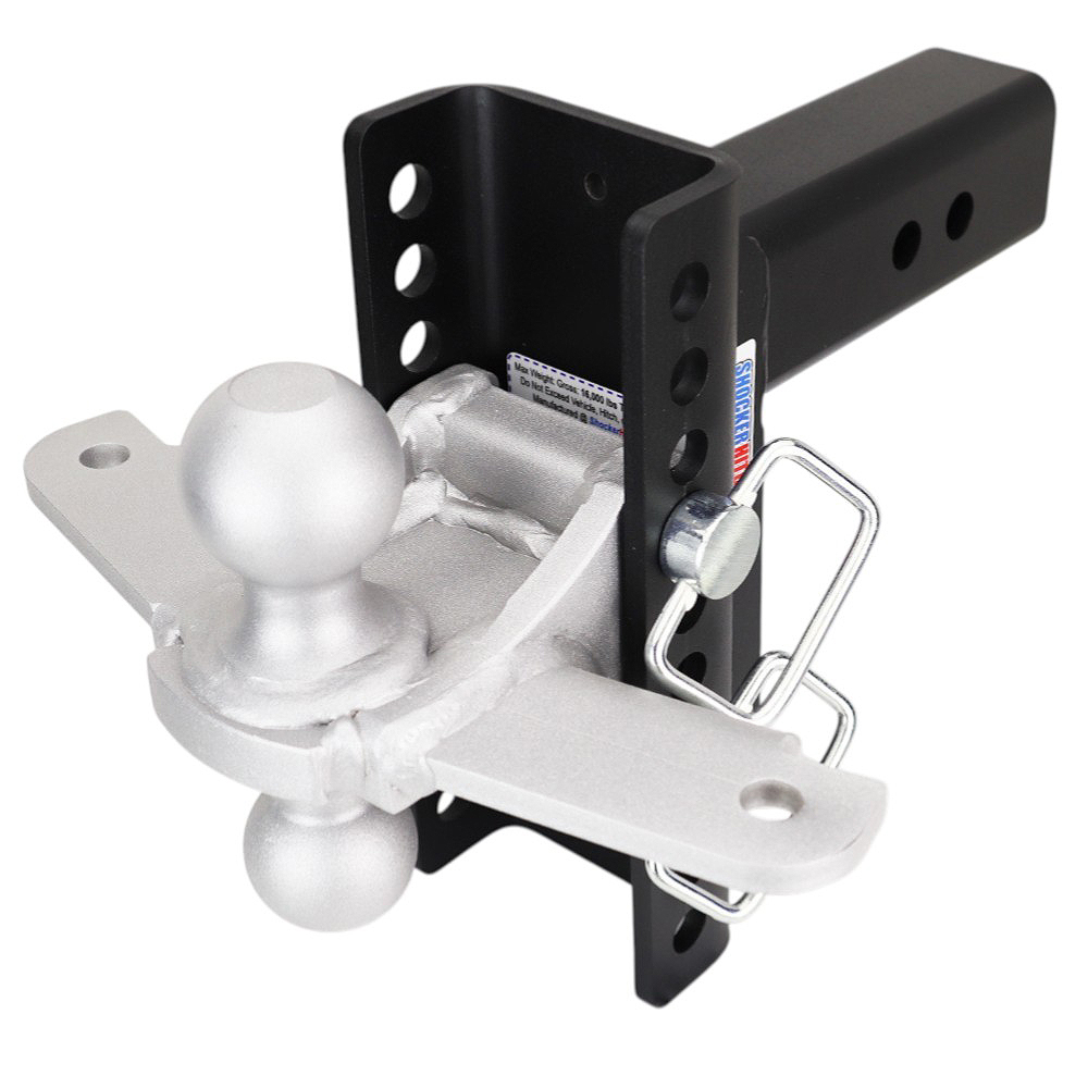 Shocker XR Hitch & Silver Combo Balls with Sway Tabs - 10-Hole - For 2-1/2" Receiver