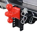 Shocker XR Hitch with Red Combo Ball - Flipped and Raised - 8 Hole Frame