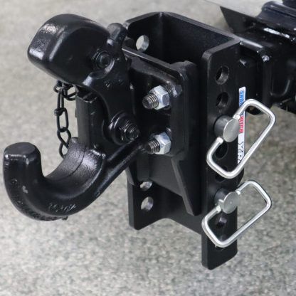 Shocker XR Pintle Hitch Installed Open - 8 Hole Frame