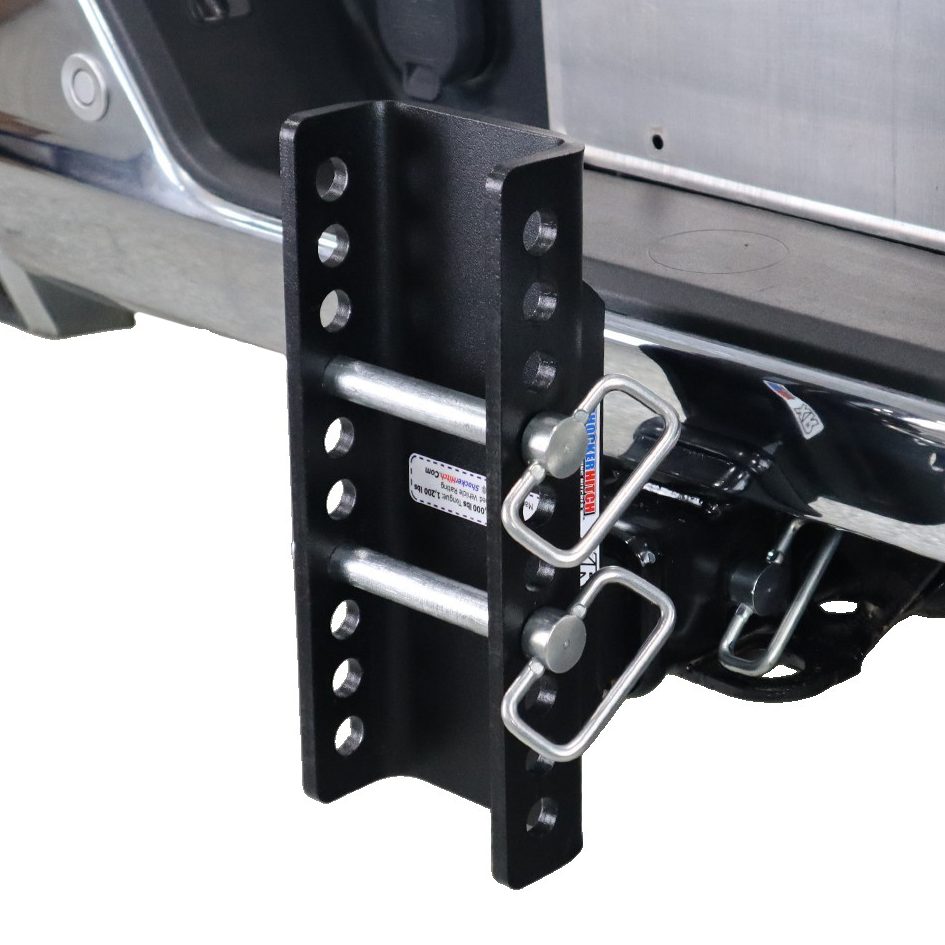 Shocker XR Drop Hitch Flipped Up Installed - 10 Hole Frame