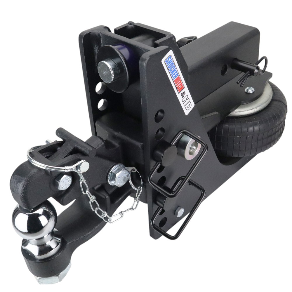 20K HD Max Black Air Hitch & 8-Ton Channel Pintle w/ 2" Ball - 2-1/2" Receiver