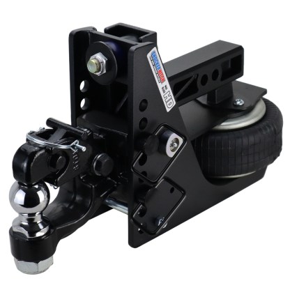 Shocker 20K HD Max Black Air Bumper Hitch with Channel Style Pintle & Ball Combo with 2 Ball - For 2 Receiver