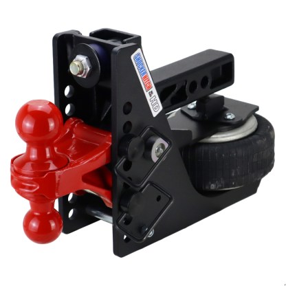 Shocker 20K HD Max Black Air Bumper Hitch with Red Combo Ball Mount - For 2 Receiver