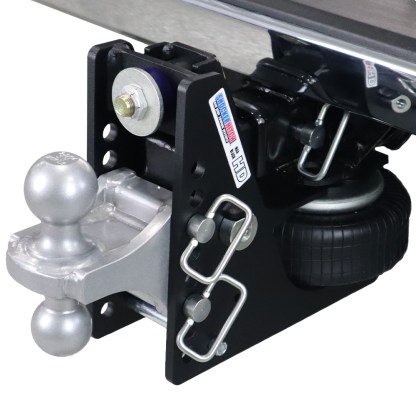 Shocker 20K HD Max Black Air Bumper Hitch with Silver Combo Ball Mount