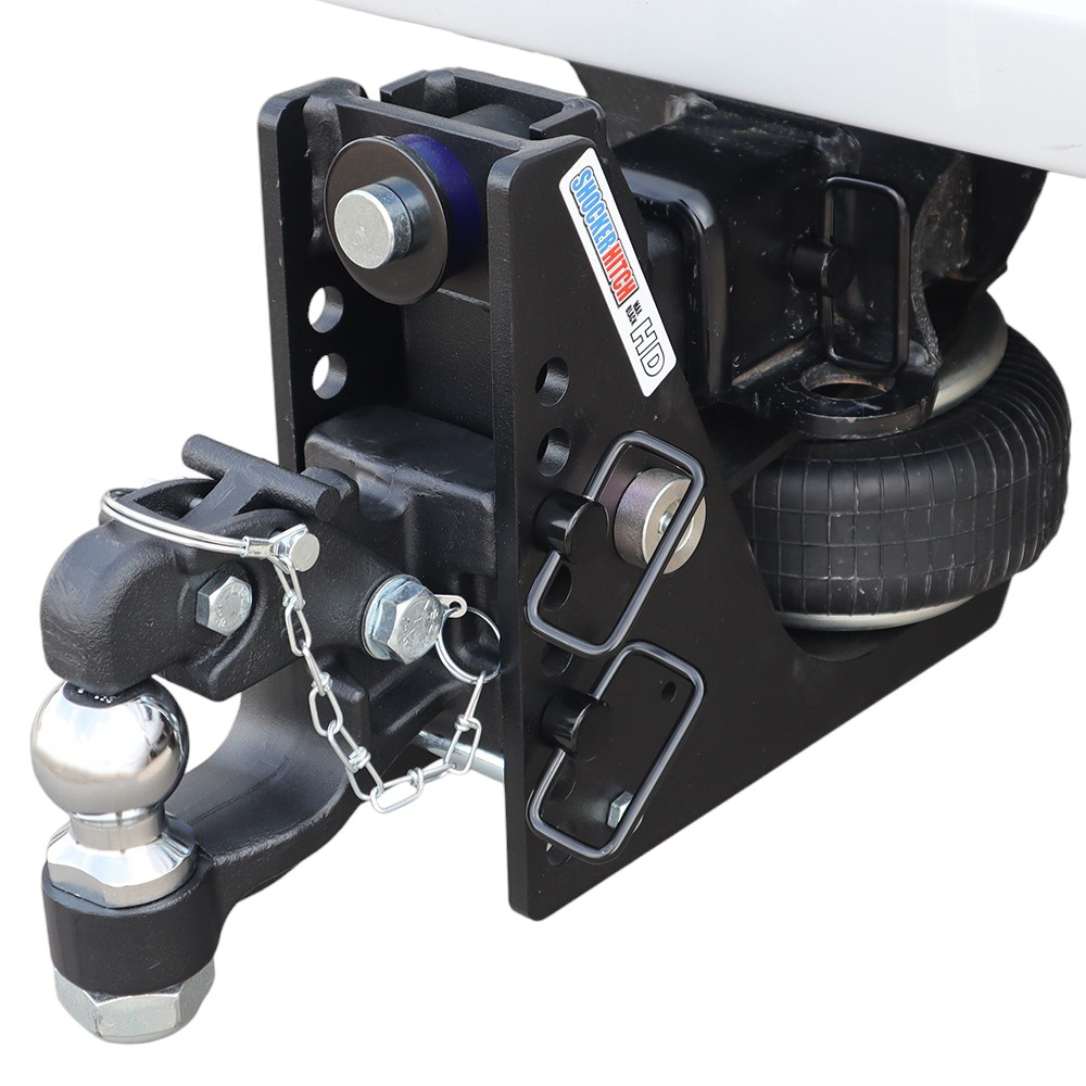 20K HD Max Black Air Hitch & Channel 8-Ton Pintle & 2" Ball Installed