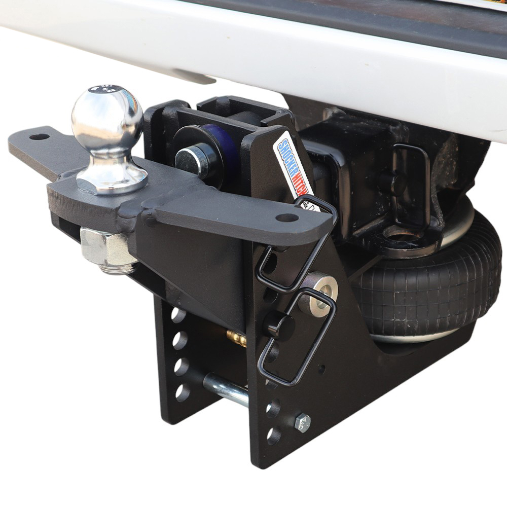 20K HD Max Black Air Hitch & Sway Tab Raised Mount w/ 2" Ball Installed