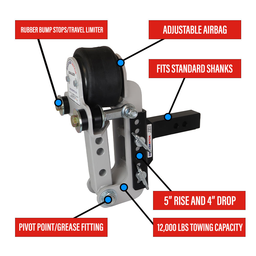 Shocker Air Equalizer & Weight Distribution Hitch with Sway Control Arm Kit