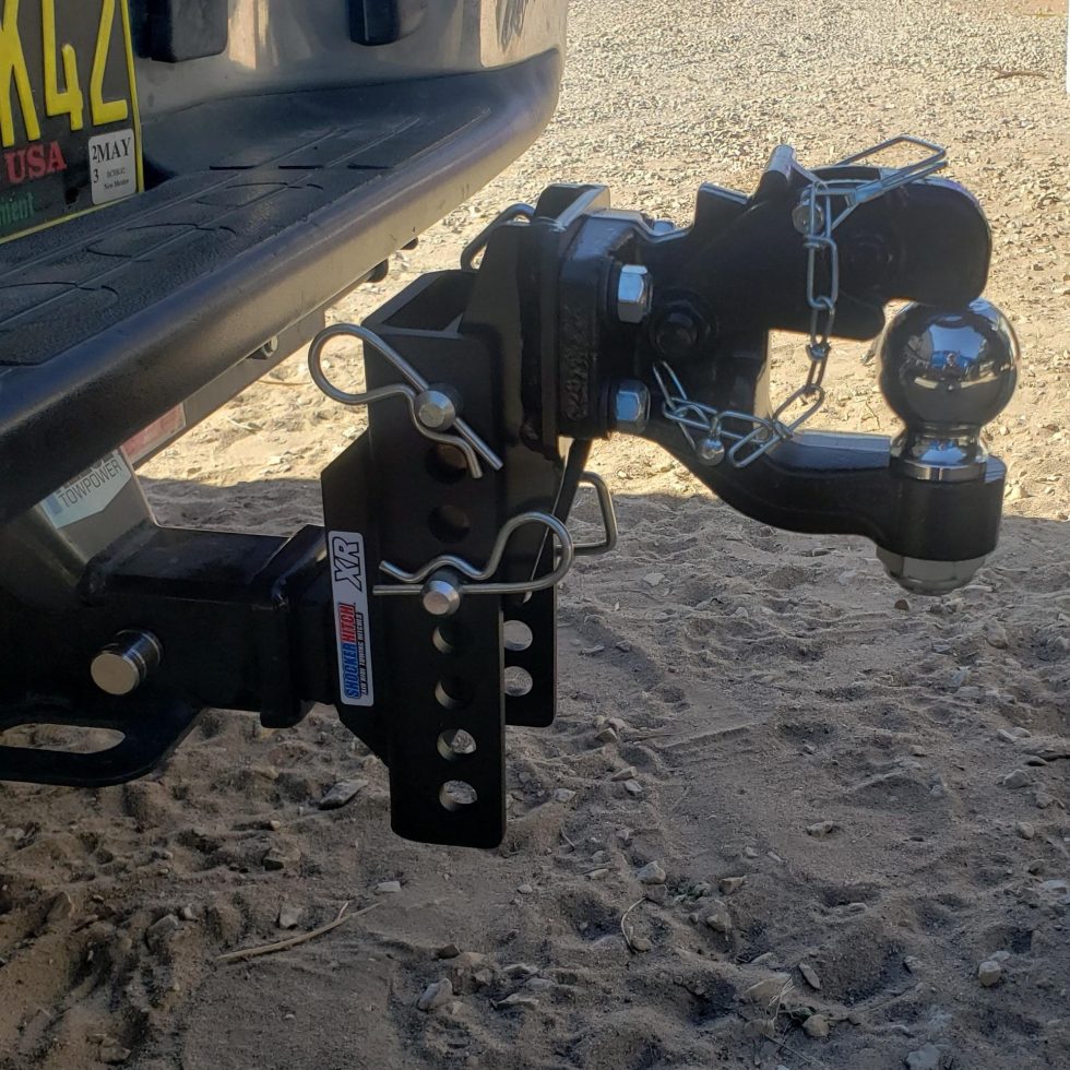 Shocker XR Adjustable Pintle & Ball Combo Hitch 6″ Drop to 6″ Rise
