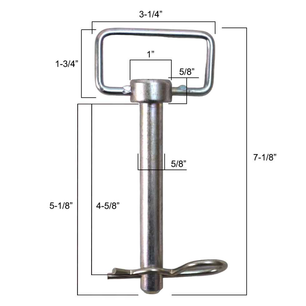 Shocker 5/8″ x 45/8″ Ball Mount DHandle Hitch Pin with Clip
