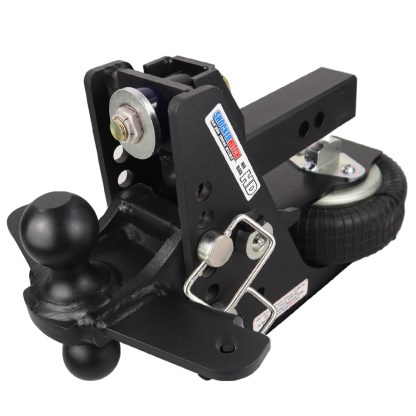 Shocker 20K HD Max Black Air Bumper Hitch with Black Combo Sway Mount - 2" Shank