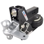 Shocker 20K HD Max Black Air Bumper Hitch with Silver Combo Sway Mount - 2-1/2" Shank