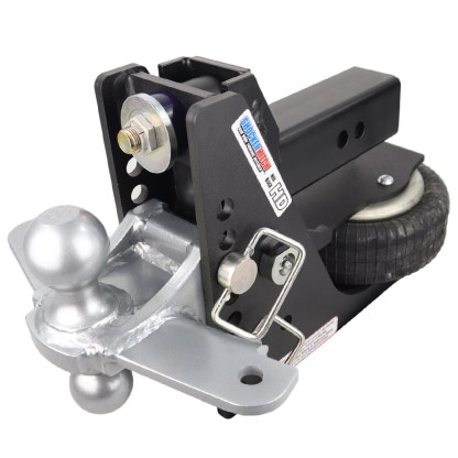 Shocker 20K HD Max Black Air Bumper Hitch with Silver Combo Sway Mount - 2-1/2" Shank