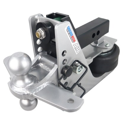Shocker Streamline 10K Aluminum Air Receiver Hitch with Silver Combo Ball Mount with Sway Tabs
