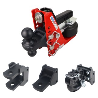 Shocker 12K Air Bumper Hitch Farm Mount Towing Kit with Pintle Hook, Clevis Pin, Standard Drawbar and Black Combo Ball Mount