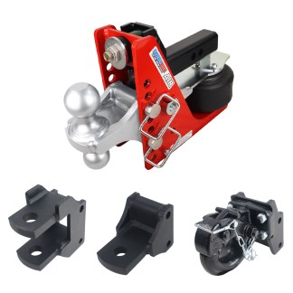 Shocker 12K Air Bumper Hitch Farm Mount Towing Kit with Pintle Hook, Clevis Pin, Standard Drawbar and Silver Combo Ball Mount