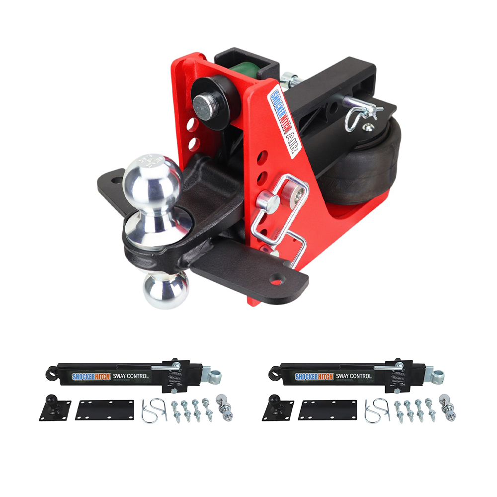 Shocker 14K Air Hitch Chrome Combo Ball & Sway Control Towing Kit - 2" Receiver