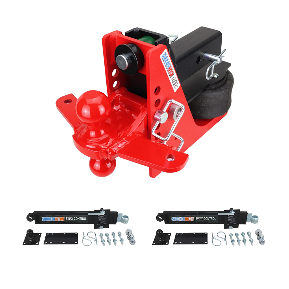 Shocker 14K Air Hitch Red Combo Ball & Sway Control Towing Kit - 2-1/2" Receiver