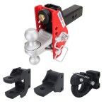 Impact Cushion Hitch Farm Tow Kit: Pintle Hook, Clevis Pin, Drawbar & Silver Combo Ball - 2-1/2" Receiver