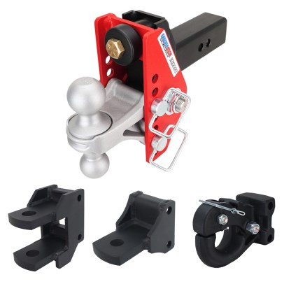 Impact Cushion Hitch Farm Tow Kit: Pintle Hook, Clevis Pin, Drawbar & Silver Combo Ball - 2-1/2" Receiver