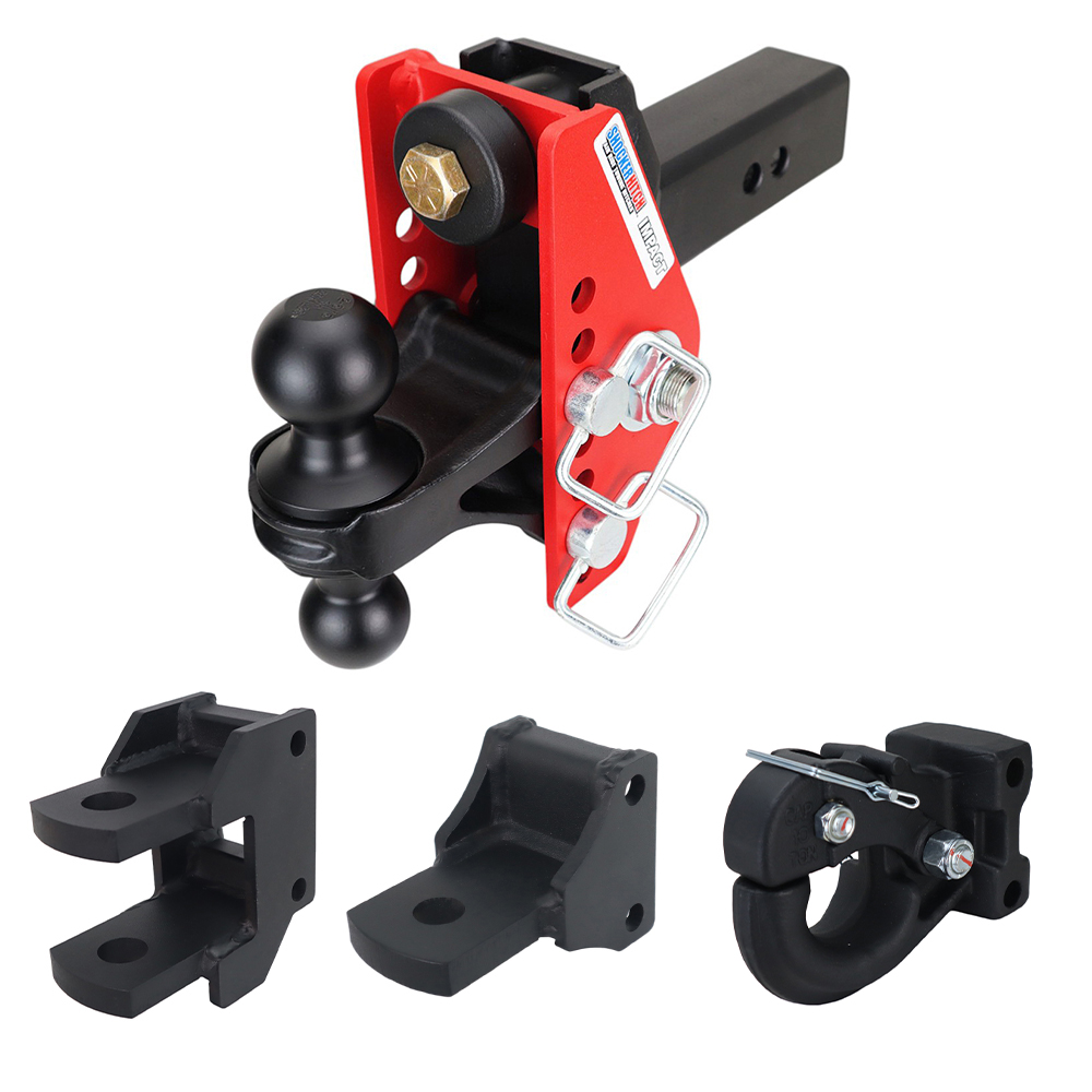 Impact Cushion Hitch Farm Kit - Black Combo, Pintle, Drawbar & Clevis Fits 2-1/2" Receiver