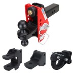 Impact Cushion Hitch Farm Kit - Black Combo, Pintle, Drawbar & Clevis Fits 2-1/2" Receiver