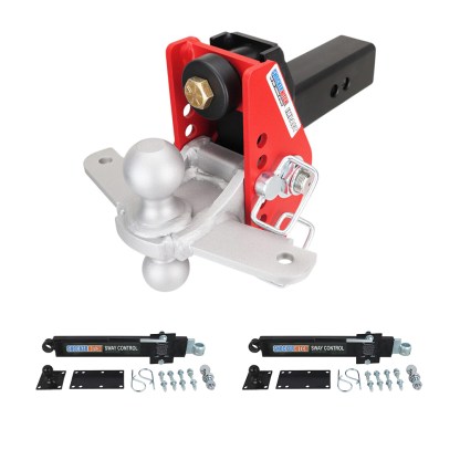 Shocker 14K Impact Dual Cushion Hitch Silver Combo Ball & Sway Control Towing Kit - 2-1/2" Receiver