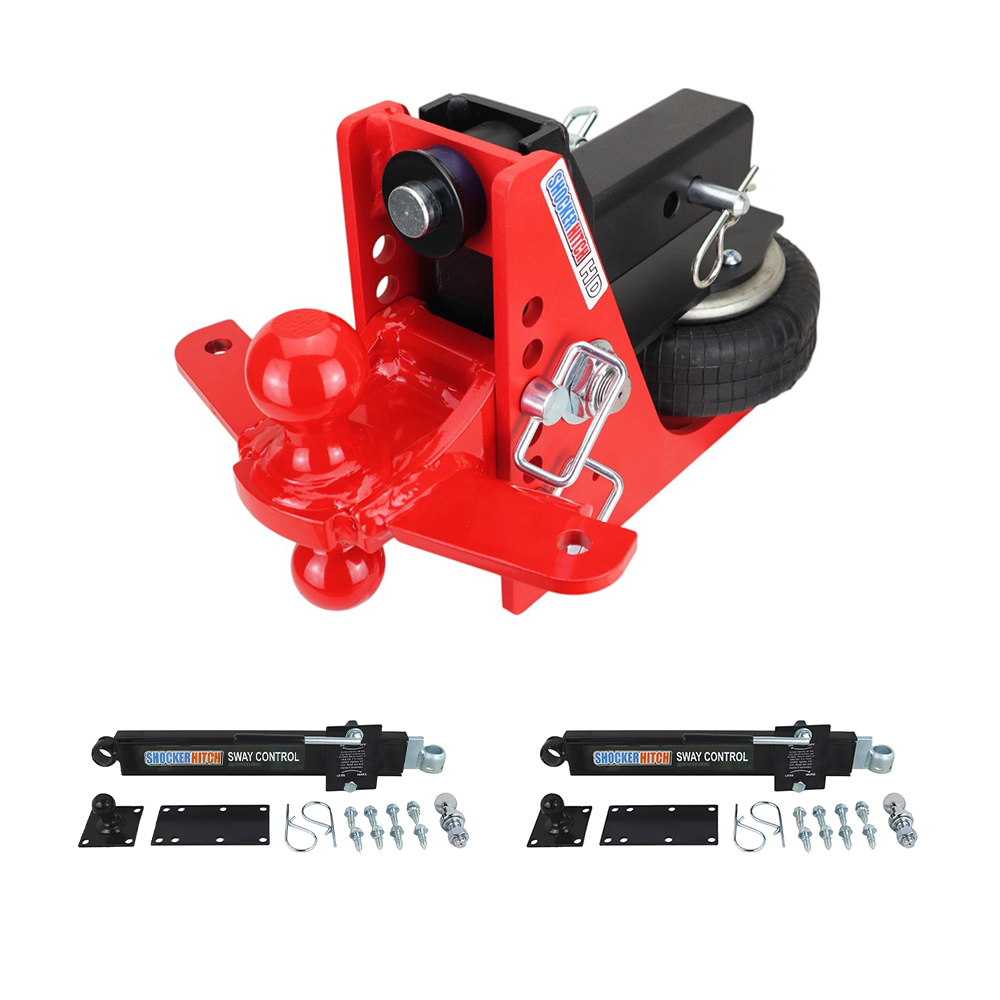 Shocker HD Air Hitch Red Combo Ball & Sway Control Towing Kit - 2-1/2" Receiver