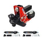 Shocker 20K HD Air Hitch with Black Sway Tab Combo Ball and Dual Sway Control Towing Kit - For 2-1/2 Receiver