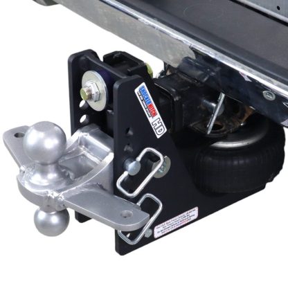 Shocker 20K HD Max Black Air Hitch with Silver Combo Ball Mount with Sway Bar Mount Tabs