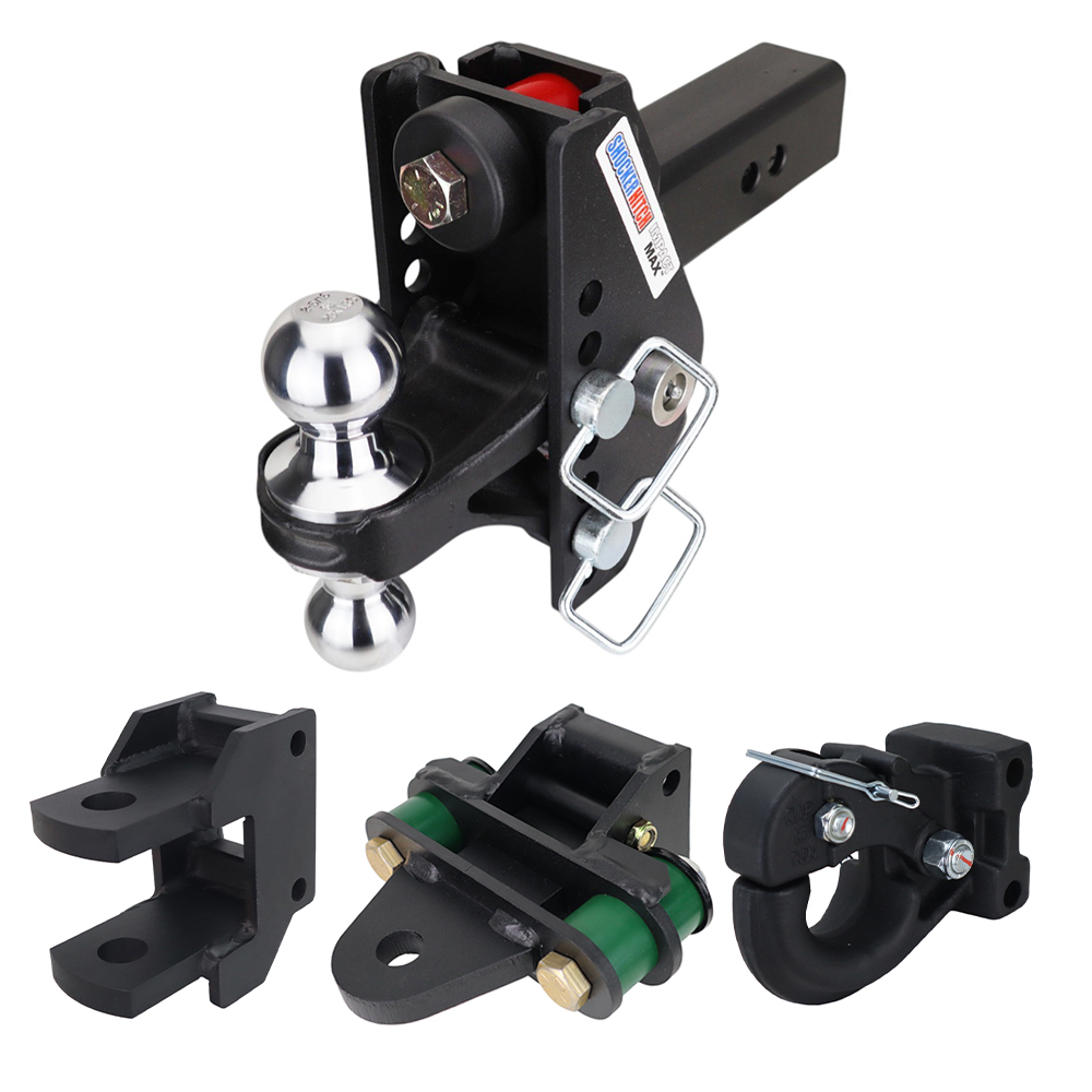 Impact Max Cushion Hitch Farm Kit - Chrome Combo, Pintle, Cushion Drawbar & Clevis Fits 2-1/2" Receiver