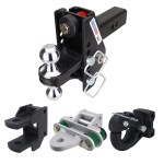 Impact Max Cushion Hitch Farm Kit - Chrome Combo, Pintle, Cushion Drawbar & Clevis Fits 2-1/2" Receiver