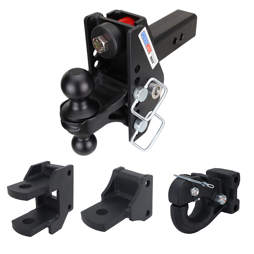 Impact Max Cushion Hitch Farm Kit - Black Combo, Pintle, Drawbar & Clevis Fits 2-1/2" Receiver