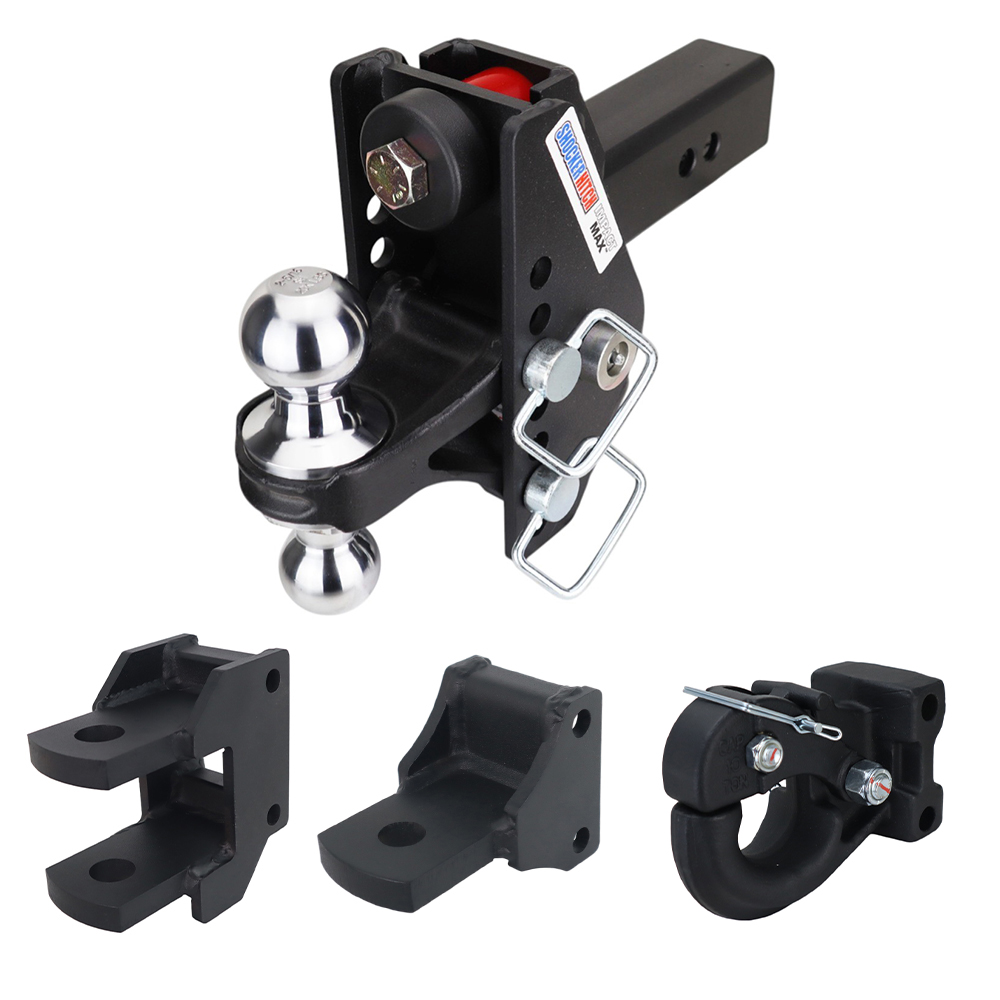 Impact Max Cushion Hitch Farm Kit - Chrome Combo, Pintle, Drawbar & Clevis Fits 2-1/2" Receiver