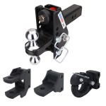 Impact Max Cushion Hitch Farm Kit - Chrome Combo, Pintle, Drawbar & Clevis Fits 2-1/2" Receiver