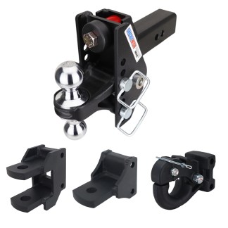 Impact Max Cushion Hitch Farm Kit - Chrome Combo, Pintle, Drawbar & Clevis Fits 2-1/2" Receiver