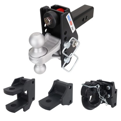 Impact Max Cushion Hitch Farm Mount Tow Kit: Pintle Hook, Clevis Pin, Drawbar & Silver Combo Ball - 2-1/2" Receiver