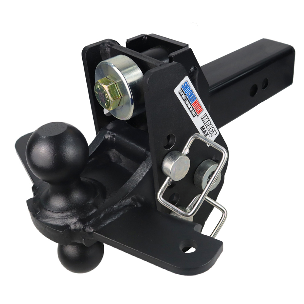 Shocker 20K Impact Max Cushion Bumper Hitch with Black Combo Sway Ball Mount