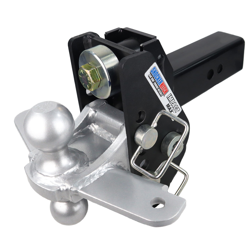 Shocker 20K Impact Max Cushion Bumper Hitch with Silver Combo Sway Ball Mount